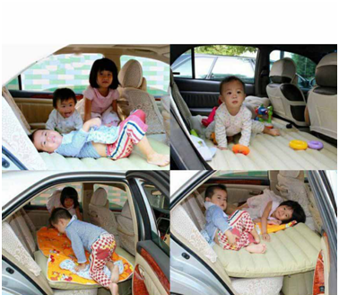 Ba đứa trẻ vẫn có thể nô đùa trên bề mặt rộng rãi của nệm hơi ô tô Ba đứa trẻ vẫn có thể nô đùa trên bề mặt rộng rãi của nệm hơi ô tô