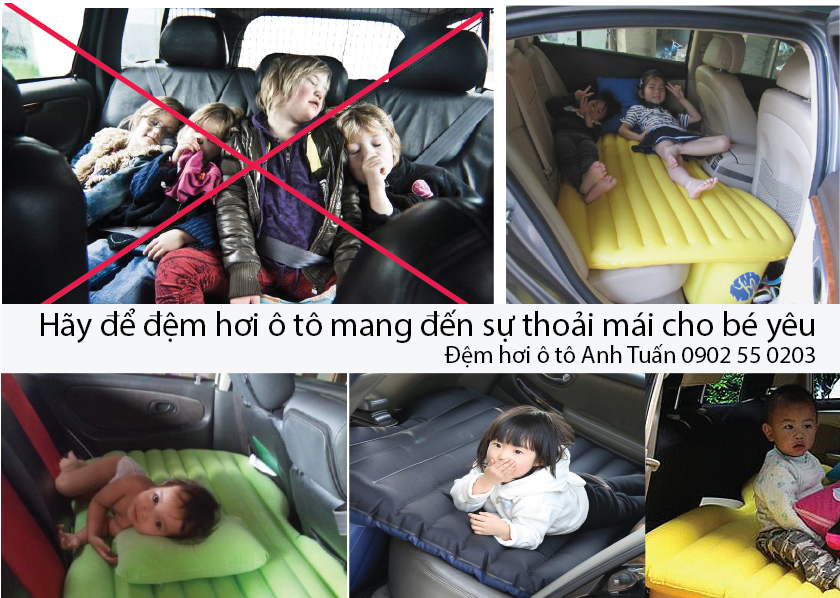 Đệm hơi ô tô tphcm giúp con bạn ngủ ngon khi xe bạn di chuyển